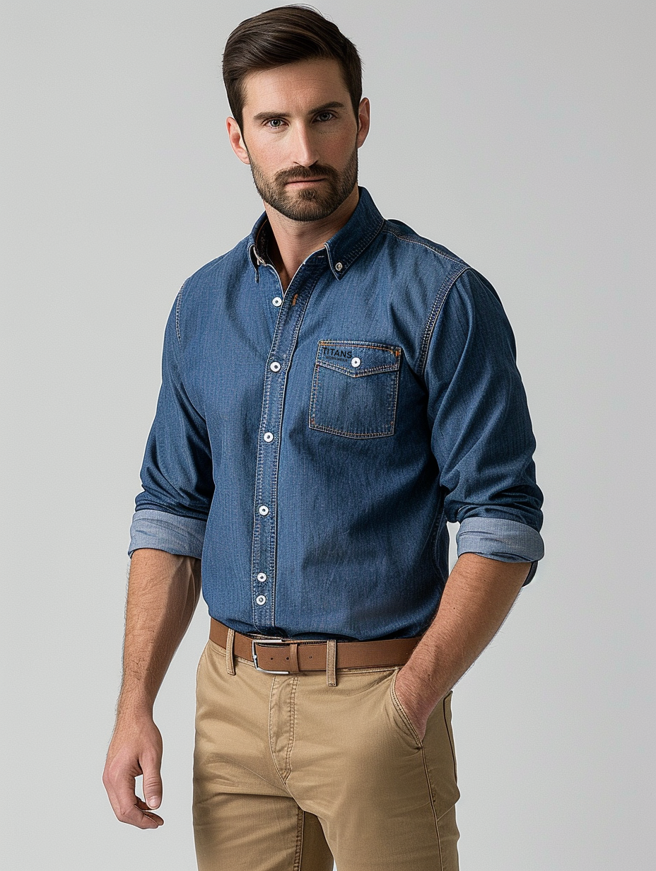 Titans Workwear Denim Shirts T-254